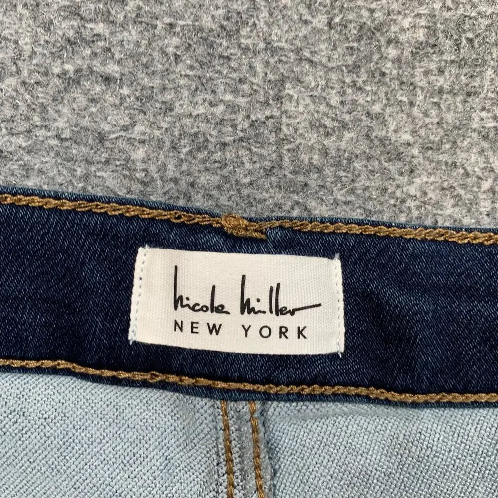 Nicole Miller Jeans Women 12 Blue Flex Denim Soho High Rise Ankle Skinny Stretch